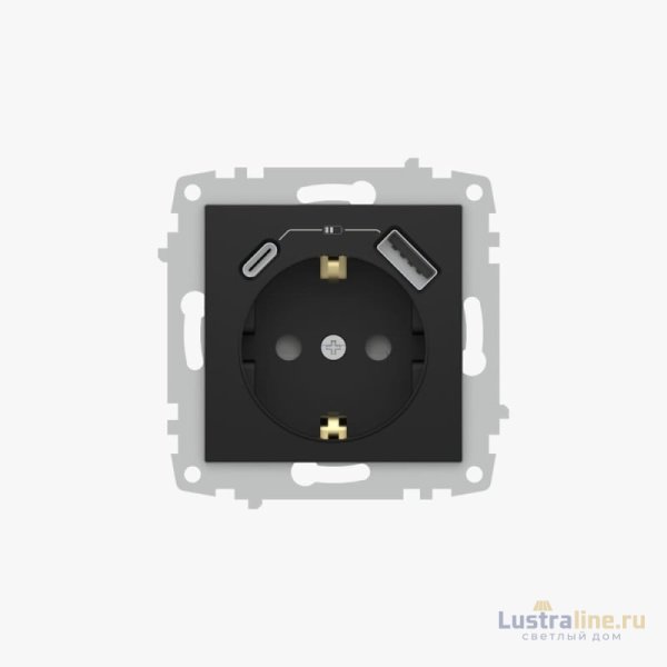 Розетка с/з зарядка (Type C+USB) ELBI Zena Vega 609-014800-334