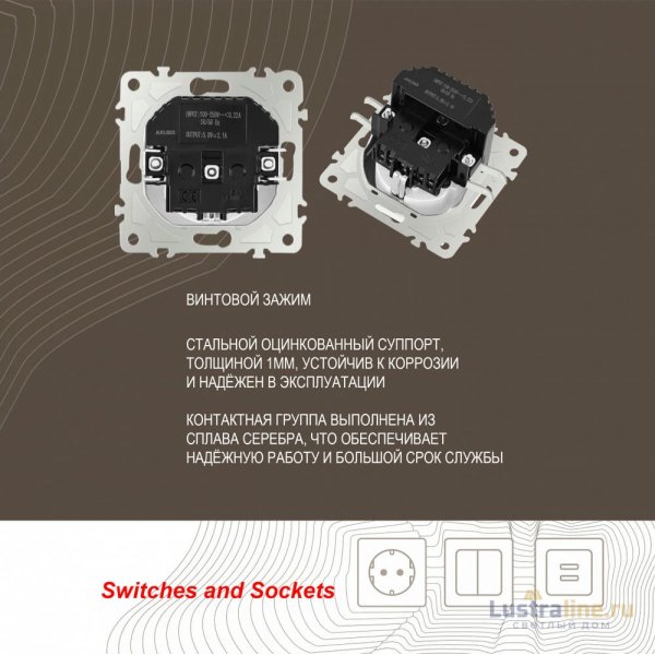 Розетка с заземлением, шторками + 2 USB Arte Milano 206.47-1.white