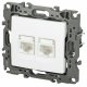 Розетка компьютерная двойная RJ45 Эра 12-3108-01М Б0065686