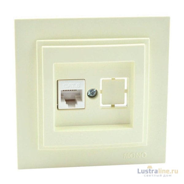 Розетка телефонная Rj45 Cat3 Mono Electric Despina-Larissa крем 500-001725-124