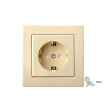 Розетка с заземлением и шторками Liregus Epsilon 28-0663