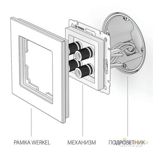 Акустическая розетка Werkel шампань рифленый W1185010 4690389160646