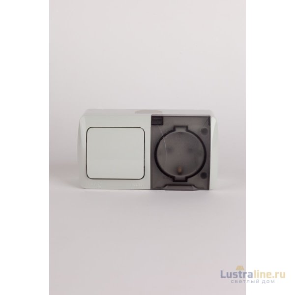 Выключатель + розетка с заземлением ELBI Eva 554-011500-920