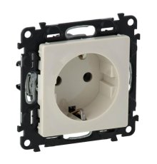 Розетка Legrand Valena Life 16A 250V с/з со шторками винтовой зажим слоновая кость 753524