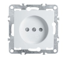 Розетка Stekker Эрна б/з 10A 250V с защитной шторкой белый PST10-9109-01 39316