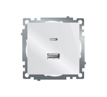 Розетка 2-местная USB + type C Stekker Катрин GLS10-7116-01 50051