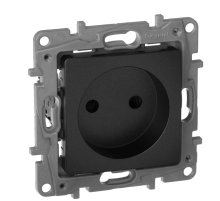 Розетка 2К Legrand Etika 16A 250V б/з со шторками винтовой зажим антрацит 672634