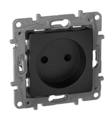 Розетка 2К Legrand Etika 16A 250V б/з со шторками винтовой зажим антрацит 672634