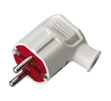 Вилка L-образная с заземлением Mono Electric белый 170-010002-807