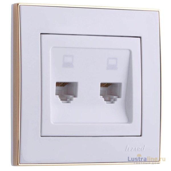 Розетка компьютерная двойная Lezard Rain 703-0226-141