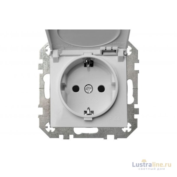 Розетка с заземлением и крышкой Liregus Epsilon 28-0162