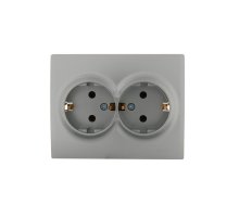 Розетка двойная с/з Lezard Karina 707-4300-127B