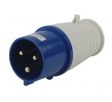 Вилка ЭРА V-32-2P-PE-IP44 переносная 023 2Р+РЕ 32А 220В IP44 Б0032852