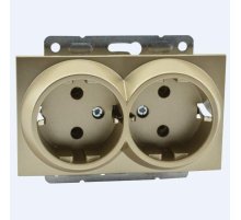 Розетка с заземлением двойная Mono Electric Despina-Larissa 16А 250В титан 500-002204-120