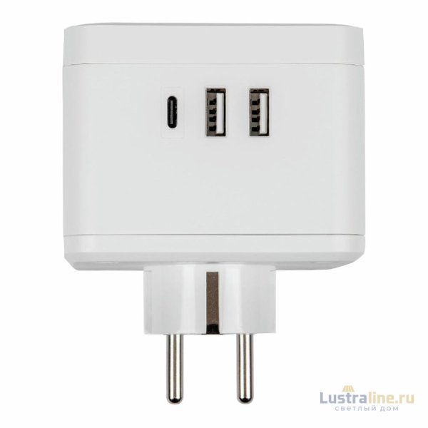 Разветвитель сетевой с выключателем Uniel S-GES2-16SBUC WHITE UL-00011245