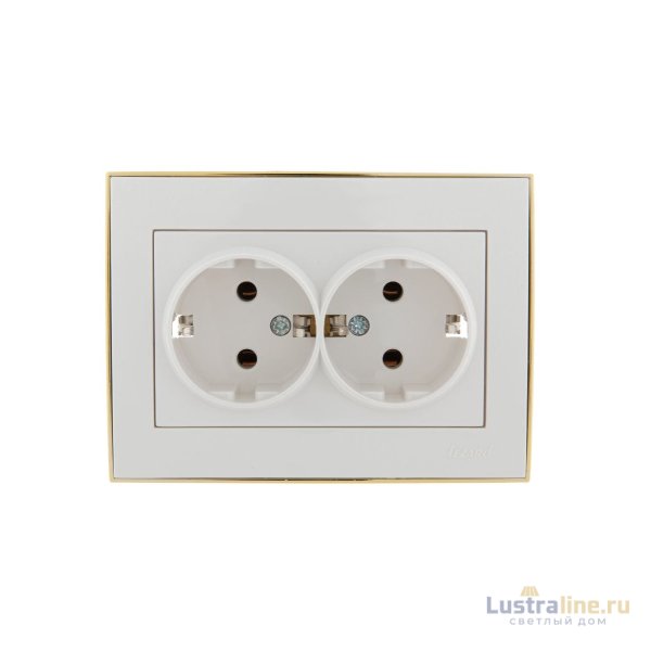 Розетка двойная с/з Lezard Rain 703-0226-127