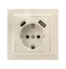 Розетка USB+Type C Stekker Эрна PST16-9016-02 50077