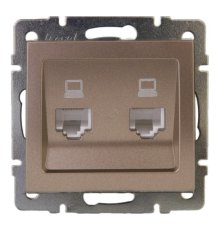 Розетка компьютерная двойная Lezard Rain 703-3188-141