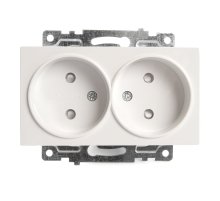 Розетка 2-местная б/з с защитной шторкой Stekker Катрин 39573