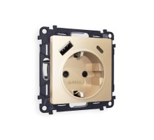Комплект механизма розетки 2USB A+C 20W (быстрая зарядка) с/з Ambrella Volt Alfa MA610010