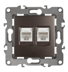 Розетка информационная двойная 2XRJ45 Эра 12-3108-13 Б0019355