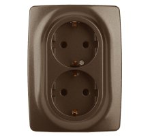 Розетка 2X2P+E Schuko со шторками Эра 12-2108-13 Б0036449