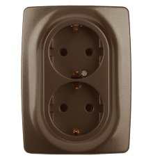 Розетка 2X2P+E Schuko со шторками Эра 12-2108-13 Б0036449