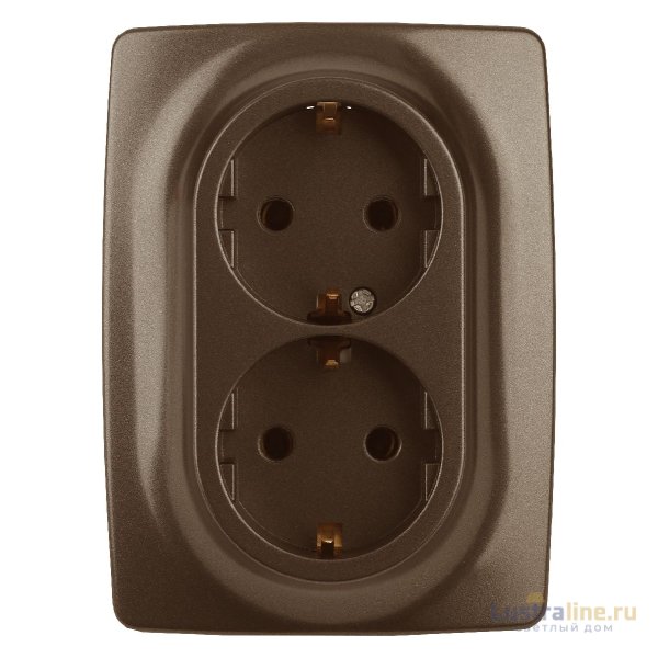 Розетка 2X2P+E Schuko со шторками Эра 12-2108-13 Б0036449