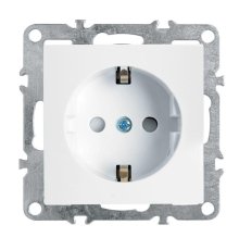 Розетка Stekker Эрна c/з 16A 250V с защитной шторкой белый PST16-9110-01 39317
