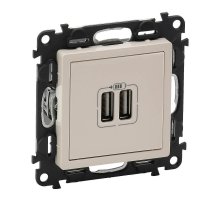Розетка USB двойная Legrand Valena Life 240V/5V 1500mA слоновая кость 753512