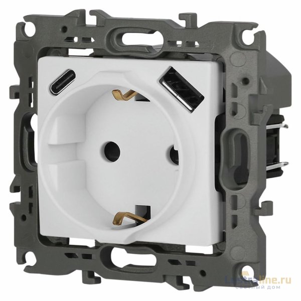 Розетка со шторками с USB type-A+C Эра 12-4108-01М Б0067711