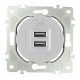 Розетка USB 2.1А+1А Arte Milano 202.46-1.silver