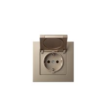 Розетка с заземлением и крышкой Liregus Epsilon 28-313