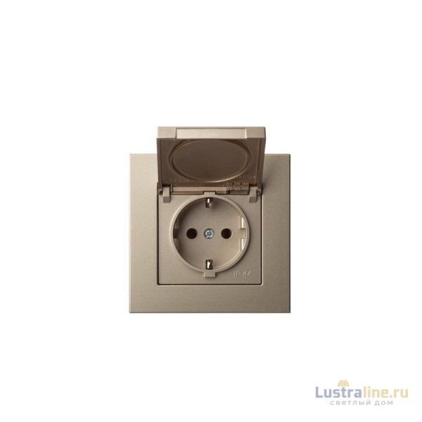 Розетка с заземлением и крышкой Liregus Epsilon 28-313