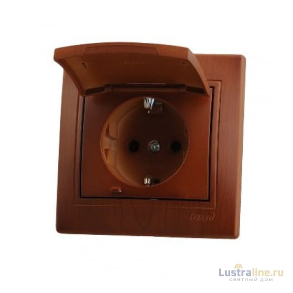 Розетка с/з с крышкой Lezard Mira 701-0801-123