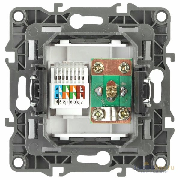 Розетка комбинированная RJ45+TV Эра 12-3110-06 Б0027446
