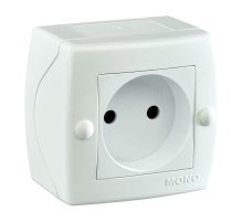 Розетка на 1 пост без заземления Mono Electric Octans IP20 16А 250В белый 104-010106-116
