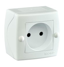 Розетка на 1 пост без заземления Mono Electric Octans IP20 16А 250В белый 104-010106-116