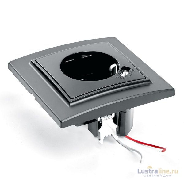 Розетка 1-местная с USB Stekker PST16-9011-03 с защитной шторкой 39480