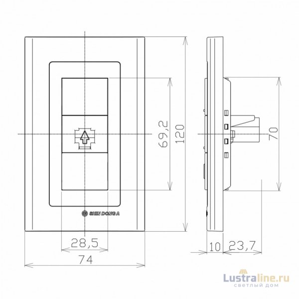 Розетка компьютерная CAT5 (Rj45) SHIN DONG-A Laon WLO-1427-WH