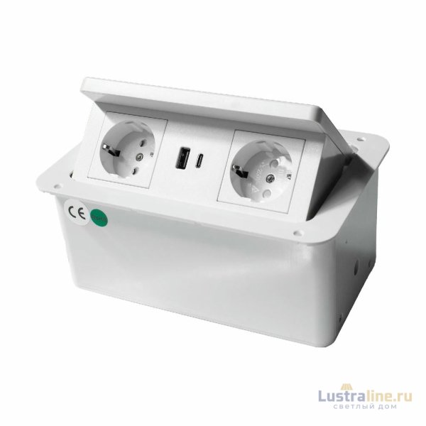 Блок розеток LK-DMS-742 (2 секции полуавтоматический 2 USB беспроводная зарядка) Mebax 00-00002869
