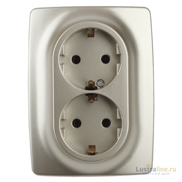 Розетка ЭРА 12 2x2P E Schuko со шторками 16A 250V 12-2108-04 Б0036445