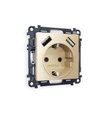 Комплект механизма розетки 2USB A+A 18W (быстрая зарядка) с/з Ambrella Volt Alfa MA609010