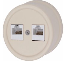 Розетка RJ45 информационная двойная Bironi Лизетта B1-302-24