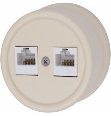 Розетка RJ45 информационная двойная Bironi Лизетта B1-302-24
