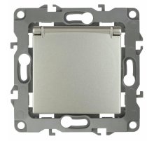 Розетка 2P+E Schuko со шторками с крышкой Эра 12-2103-15 Б0019330