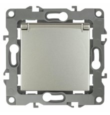 Розетка 2P+E Schuko со шторками с крышкой Эра 12-2103-15 Б0019330