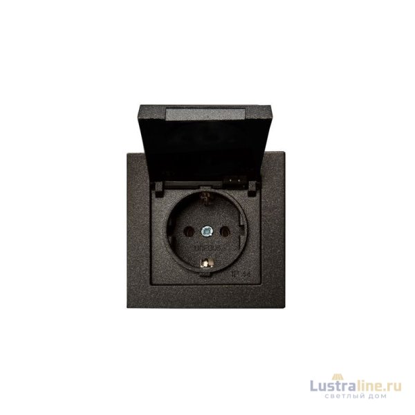 Розетка с заземлением и крышкой Liregus Epsilon 28-1065