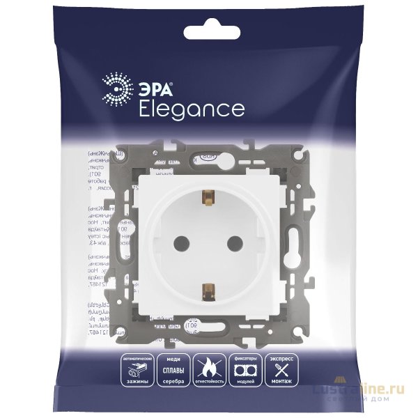 Розетка 2P+E Schuko Эра Elegance 14-2101-01М Б0065800