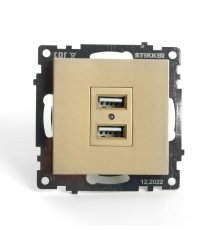 Розетка 2-местная USB Stekker Катрин GLS10-7115-08 49229
